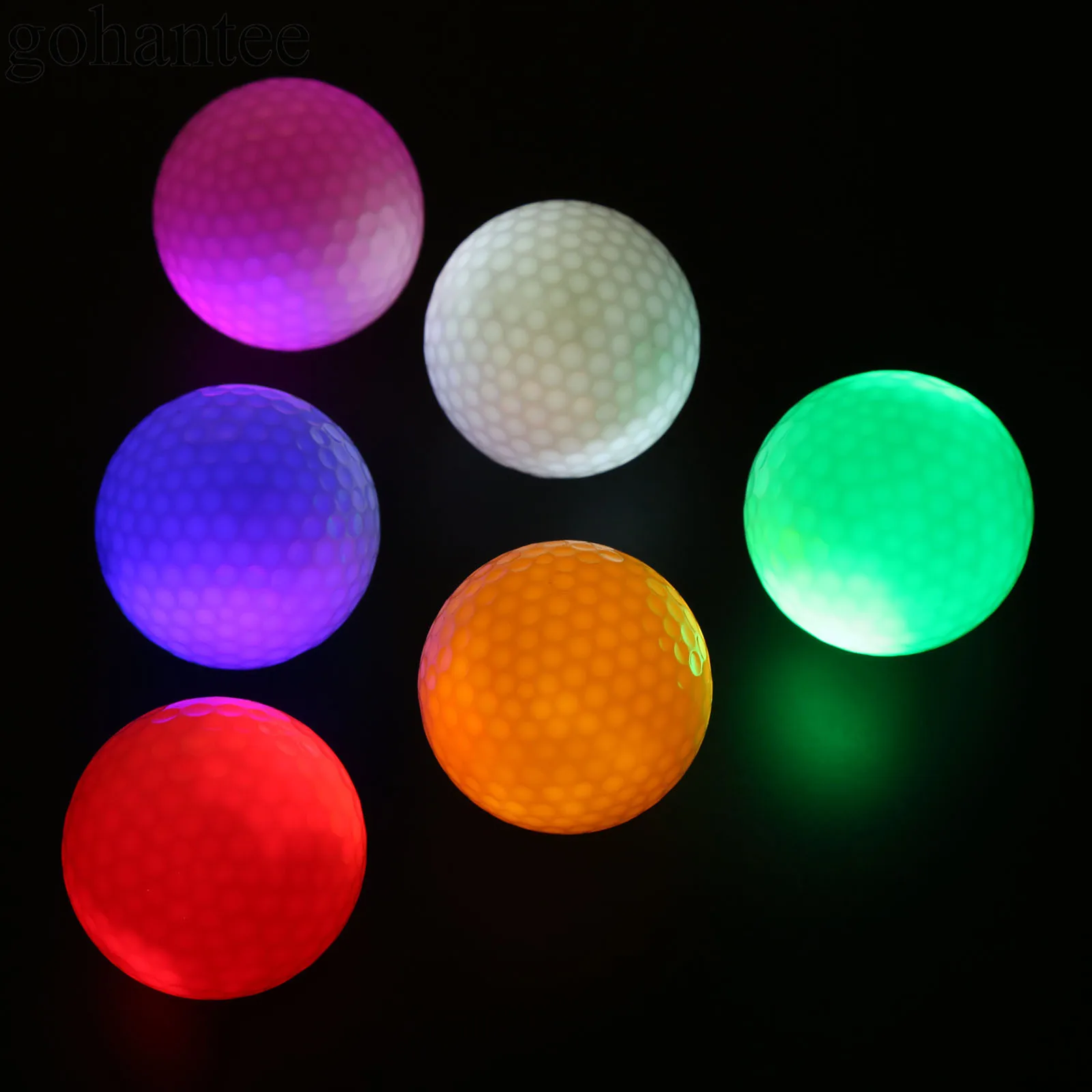 

gohantee 3pcs LED Golf Balls With Box Night Training Golf Practice Ball 42.6mm Dia Surlyn Golf Balls 6 Colors Balle De Golf Gift