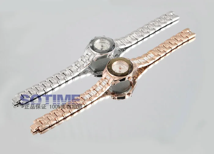 aço pulseira relógio cristal luxo vestido relógio