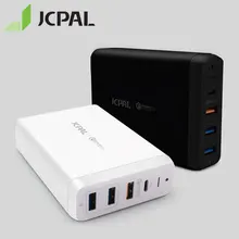 JCPAL type-C PD зарядное устройство 60 Вт 20 В/3 А для ноутбука, USB быстрое зарядное устройство 3,0 18 Вт 9 В/2 А, два порта USB, зарядное устройство для путешествий с 1,8 м