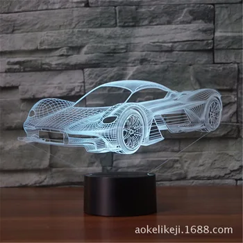 

Wenhsin New Car Shape Usb 3D Light Colorful Charging Touch LED Visual Light Gift Decorative Table Lamp