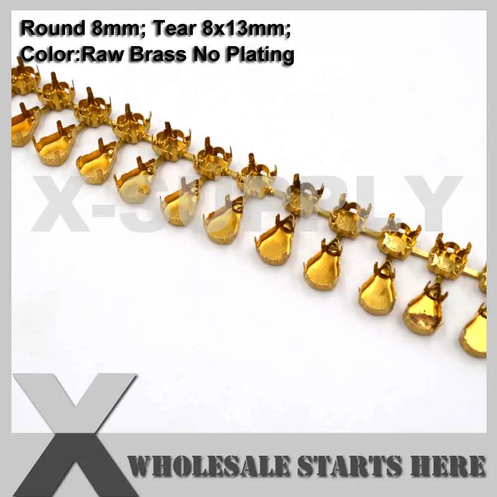 

SS38(8mm) Round Empty Cup Chain Without Rhinestones for Craft/Shoe/Jewelry/Apparel (Center Connectors)
