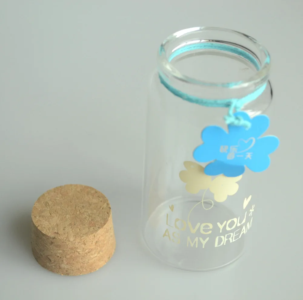 150 ml Multiple Spray Patterns Empty Wide Mouth Glass Bottles With Cork DIY  Decorative Craft Gift Glass Wishing Star Bottles