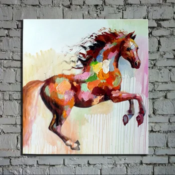 

Running Horse Wall Picture for Living Room Hand painted Modern Abstract Oil Painting On Canvas Wall Art Decoration Gift CT094