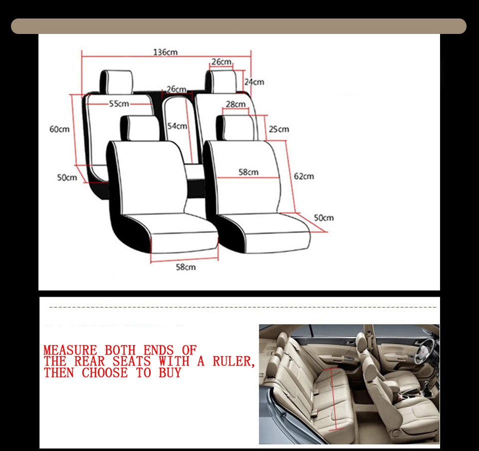 LOEN 1 комплект, автомобильные чехлы для сидений 2 шт., передние и 3 сиденья, задние сиденья, подушка, универсальная, подходит для большинства автомобильных сидений, защита, теплая зима