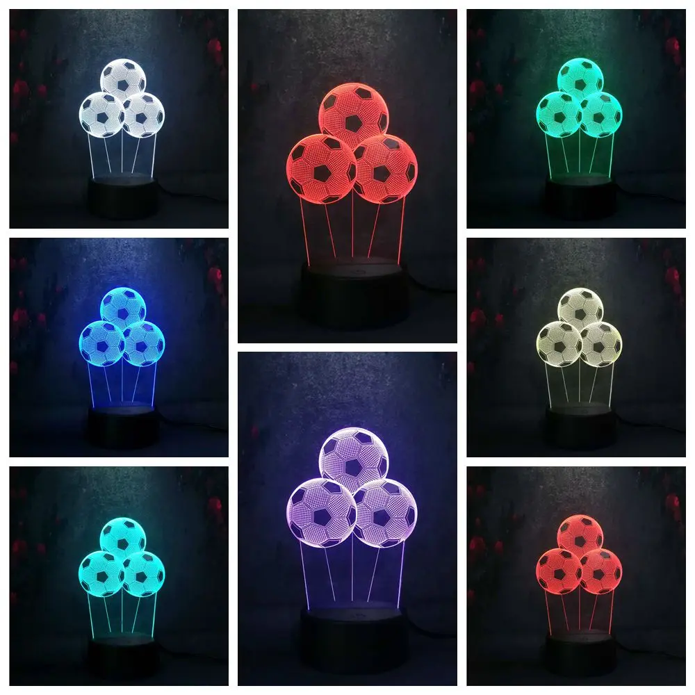 

Balloon Soccer Football lampada led 7 Colorful Gradient Touch Creative Boy Bedroom Sleep Home Decor Birthday Gift free shipping
