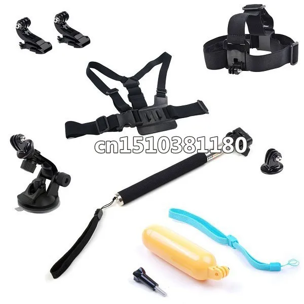 Gopro-Accessories-6-in-1-Kit-Monopod-Chest-Head-Strap-Car-Suction-Mount-Handle-Floating-Grip