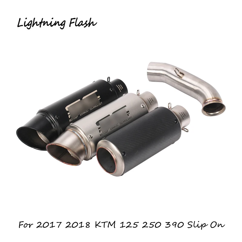 

Slip On for KTM Duke 125 250 390 Motorcycle Exhaust Pipe Stainless Steel Mid Link Pipe + 51 mm Tail Escape No DB Killer Modified