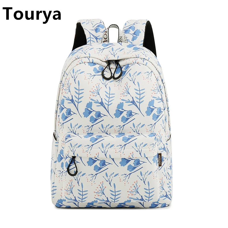 

Tourya Fashion Waterproof Women Backpack Flower Printing Travel Rucksack School Bags for Teenage Girls Mochila Laptop Knapsack