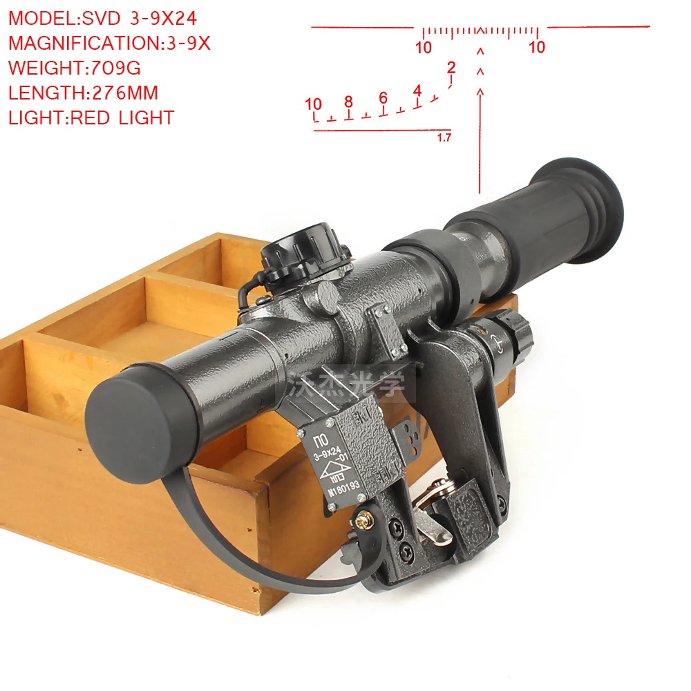 Драгунов SVD POS 3-9X24 красная подсветка охотничий прицел стекло Сетка Тактическая оптика прицелы стрельба АК винтовка Охота стрельба