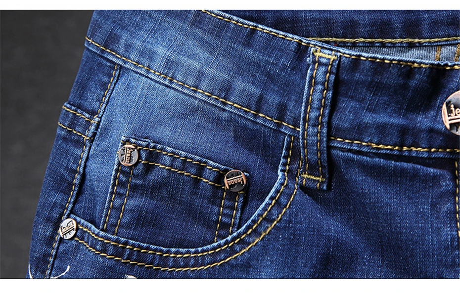 Мужские синие джинсы с буквенным принтом облегающие джинсовые брюки хип хоп уличные джинсы для мужчин WY290