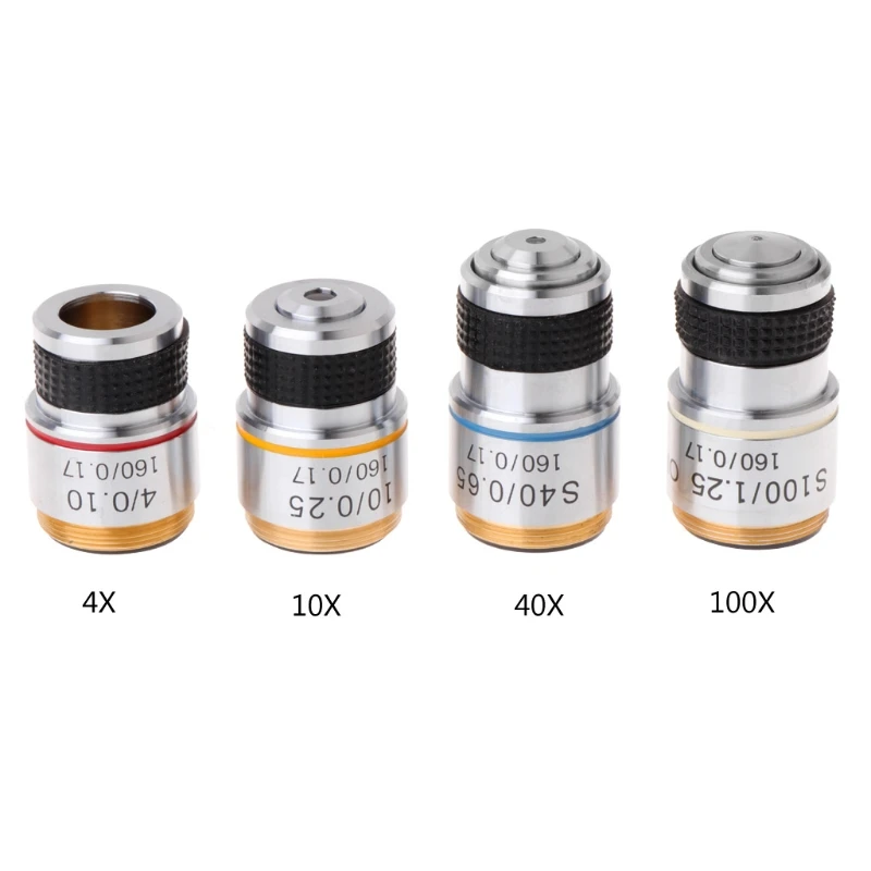 4X 10X 40X 100X Achromatic Objective Lens for Biological Microscope 185