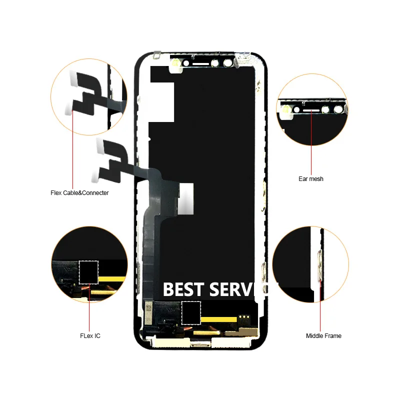 Сменный сенсорный ЖК экран AAA для iPhone X XS XR MAX с 3D цифровым преобразователем в сборе