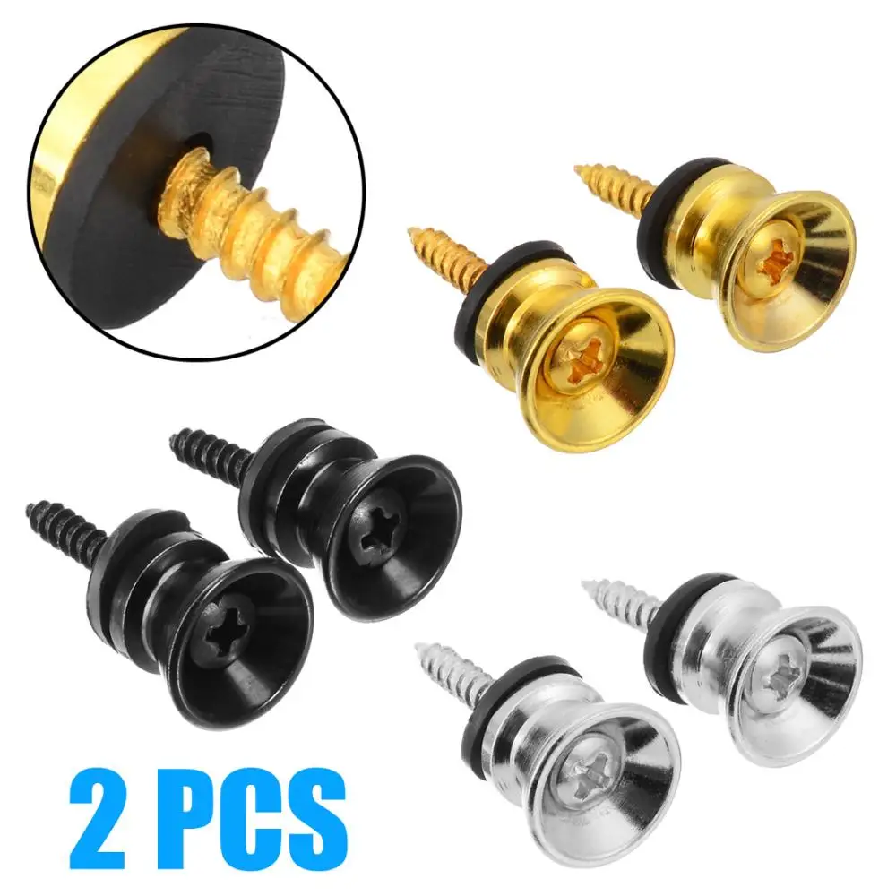 

2Pcs Alloy Metal Guitar Strap Locks Pin Button Button Metal End Pin with Screw For Ukulele Electric Guitar Bass Accessory