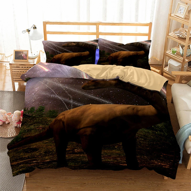 Комплект постельного белья с 3D принтом динозавра из мультфильма для близнецов, Королев, королевы, США, Австралии, ЕС, 12 размеров, постельные принадлежности, постельное белье для детей, одеяла