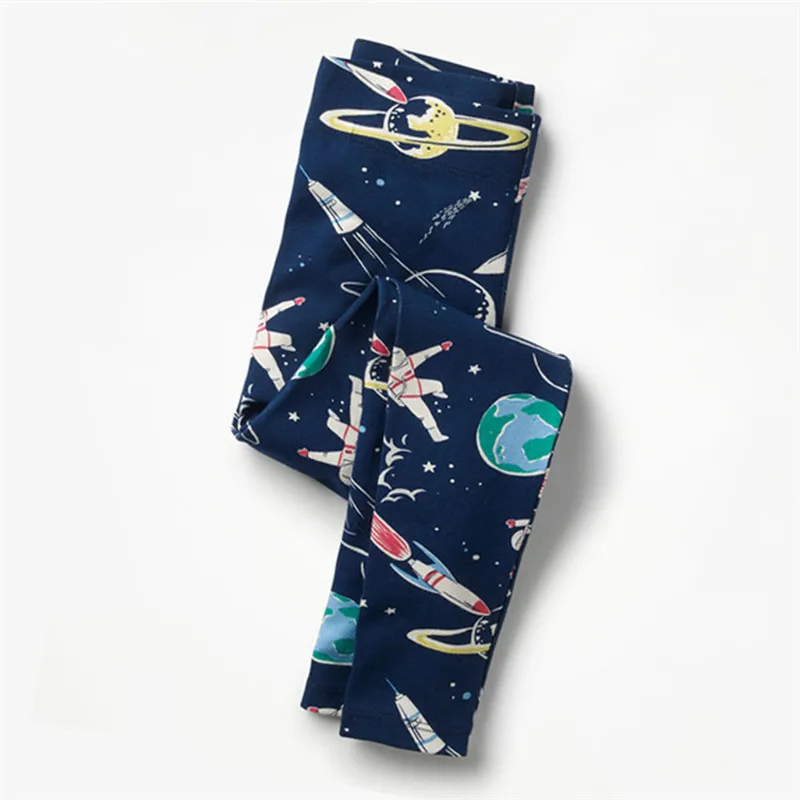 

Printed outer space baby girls cartoon pencil pants kids new designed spring autumn pants baby girl hot selling cartoon clothes