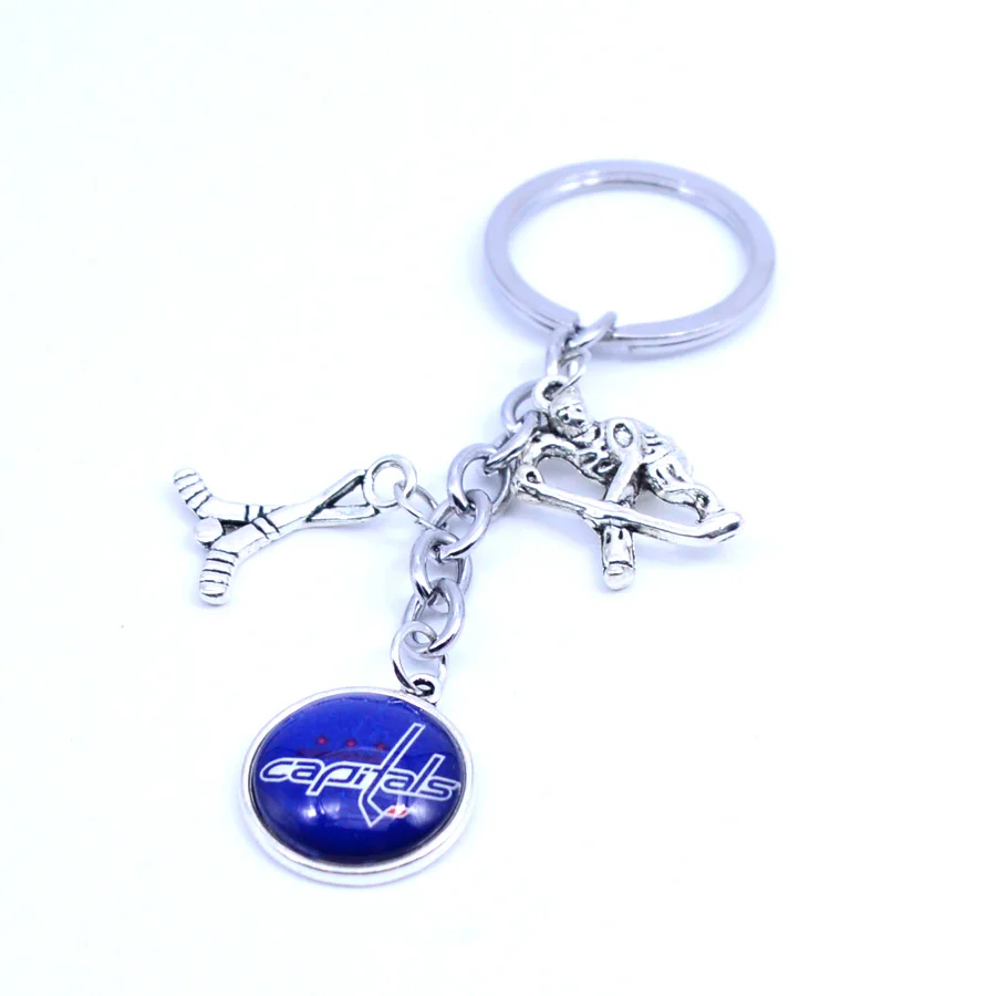 Ice Hockey Keychain NHL Washington Capitals Charm Key Chain Car Keyring for Women Men Party