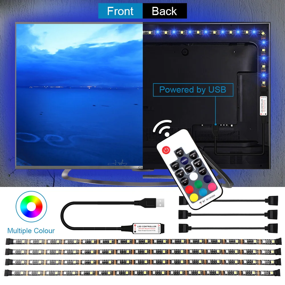 

DC 5V LED Strip RGBW 5050 Flexible USB Led Strip Led Light Diode Tape RGB + White / Warm white For PC Screen TV Background Light