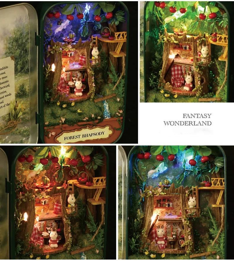 Box Theatre Forest rhapsody Doll House 3D Mini DIY Miniature Wooden Puzzle Dollhouse Furniture Decoration Toy for Birthday Gift  (5)