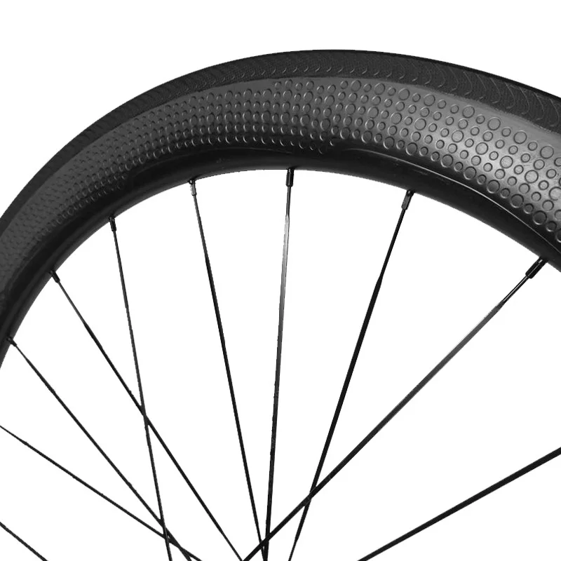 Flash Deal 2017Golf surface carbon wheels 58mm depth 25mm width rims Dimple surface carbon clincher wheelset power way R36 hubs black 1650g 4