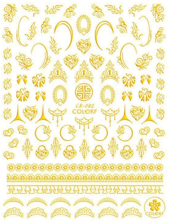 CB series CB-82 BLACK WHITE GOLD SILVER ART FLOWER ROUND 3d nail art stickers decal template diy nail tool decorations CB series CB-82 BLACK WHITE GOLD SILVER ART FLOWER ROUND 3d nail art stickers decal template diy nail tool decorations