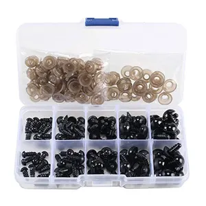 100pcs 6-12mm Black Plastic Crafts Safety Eyes for Bear Soft Toy Animal Doll Amigurumi DIY Accessories