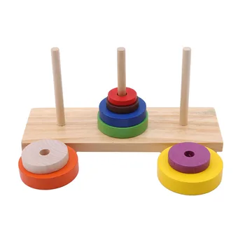 

High Quality Kids Educational Gift New Fun Educational Wooden Tower Classic Mathematical Puzzle Toy for Children Intelligence