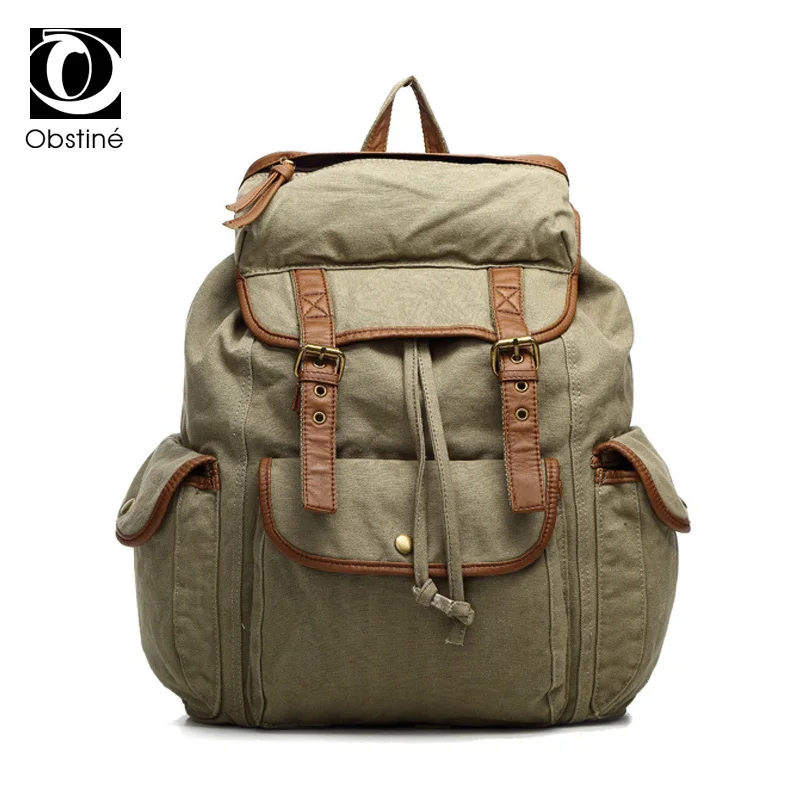 

Large Capacity Women Backpack for Travel Drawstring Canvas Backpacks Female Laptop Back Pack Travel Bags Army Green Bagpack Bag