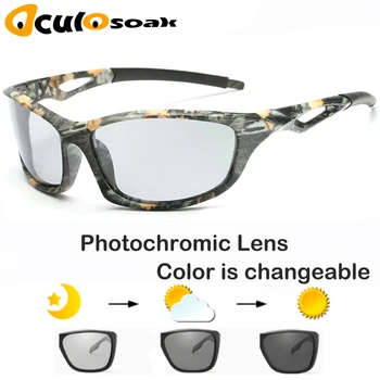 

Photochromic Sunglasses Polarized Men Sport Sun glasses Camo Frame Eyewear UV400 Polaroid Oculos De Sol 2019
