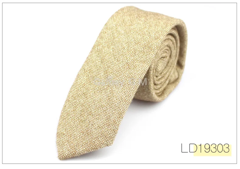 New Solid Wool Ties For Men High Quality Brand Narrow Slim Suits Neckties Blue 6cm Mens Neck Tie for Wedding Cravats - Цвет: LD19303