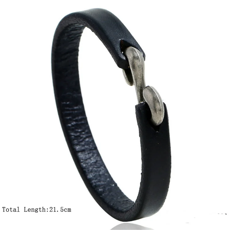 Модный кожаный браслет для мужчин, минималистичный, 3 цвета, очаровательный браслет для мужчин, ювелирные изделия для дружбы, браслет для мужчин, Erkek Bileklik, подарок - Окраска металла: Black