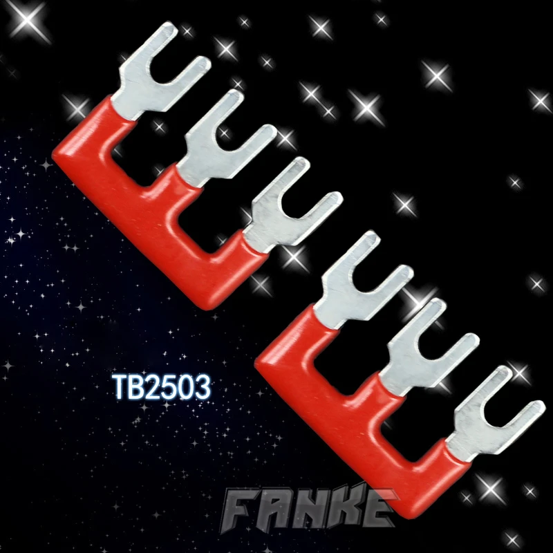 10pcs/lot 25A TB2503 3 Postions Pre Insulated Fork Terminal Connection