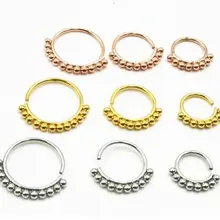 18 калибра нержавеющая сталь 6 мм 8 мм 10 мм перегородки Clicker Нос Пирсинг перегородки носа кольцо Пирсинг перегородки кольцо Clicker daith пирсинг