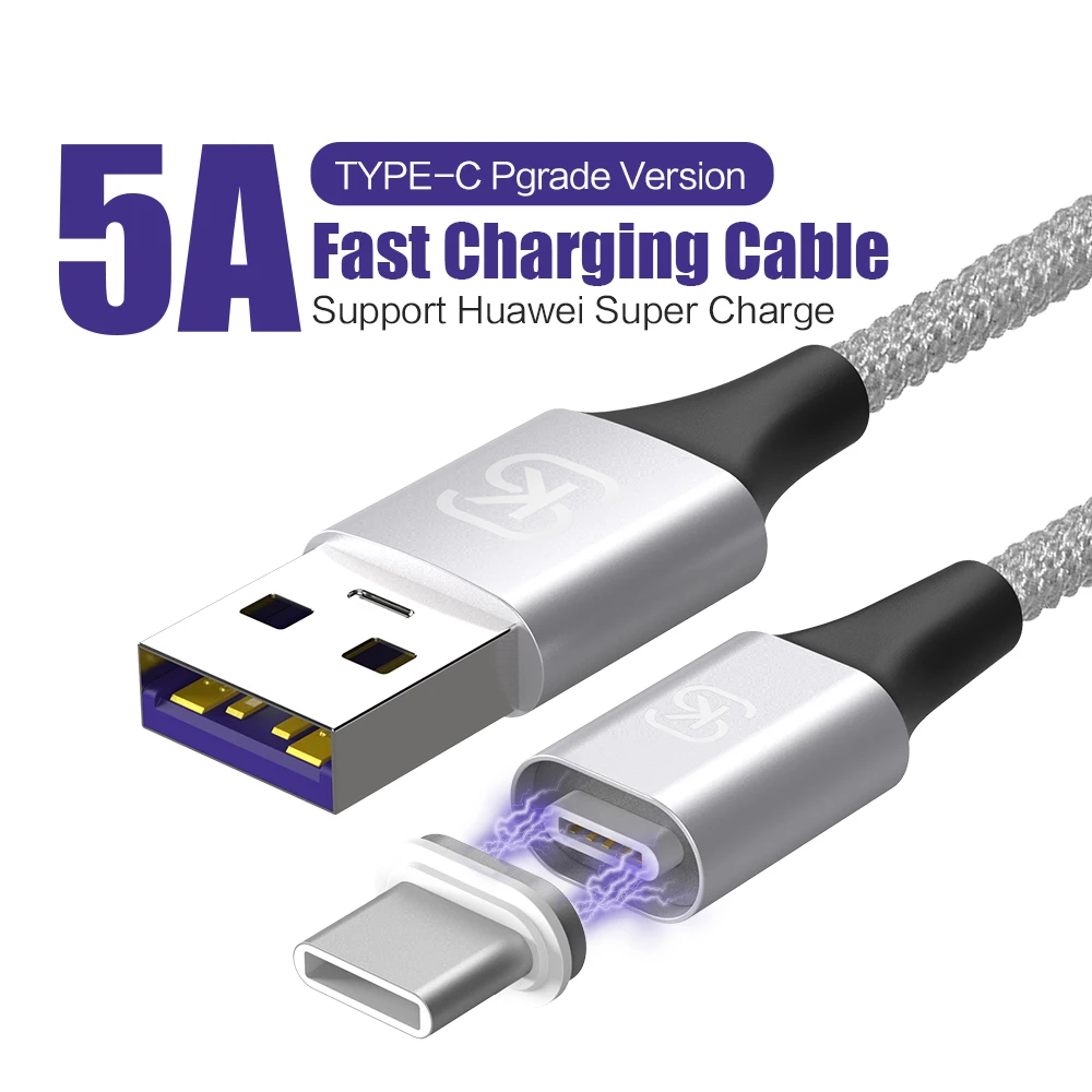 

SIKAI 5A Super Charge Magnetic Car Data Cables for Huawei Mate 20 P20 Pro Honor 10 V10 Mobile Phone USB to C Type C Power