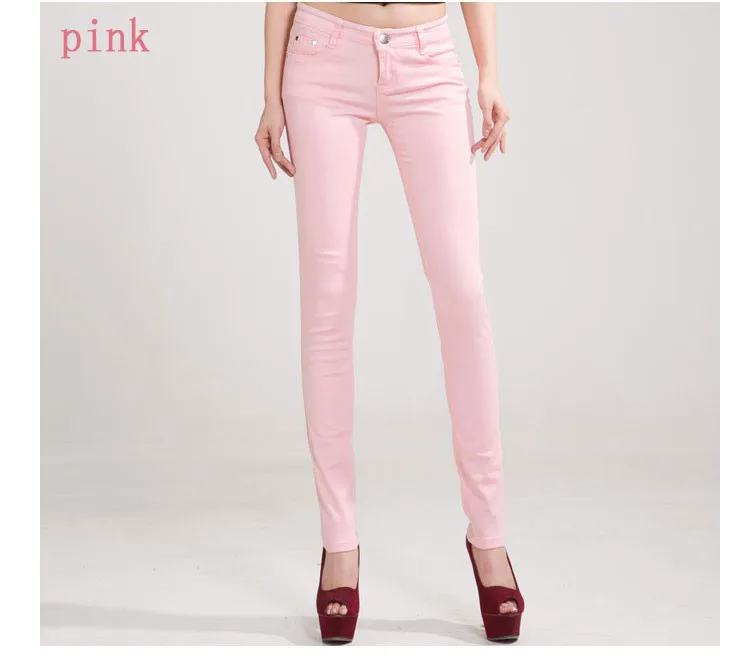 Новые джинсы карандаш для женщин брюки с эластичной талией яркие цвета женские джинсы карандаш облегающие модные брюки женские 23,9