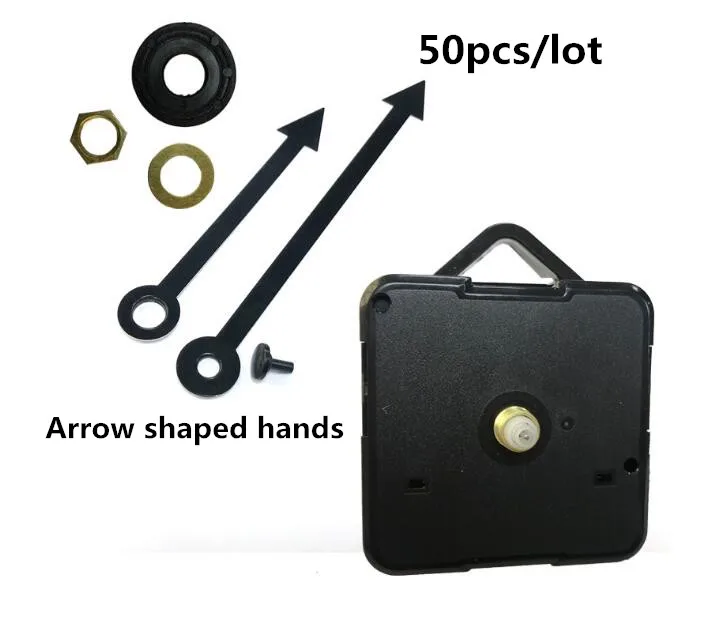 

50pcs High-quality modern DIY Quartz Wall Clock Mechanism Parts Replacement Repair Parts Arrow shaped Hands Tools Set with hook