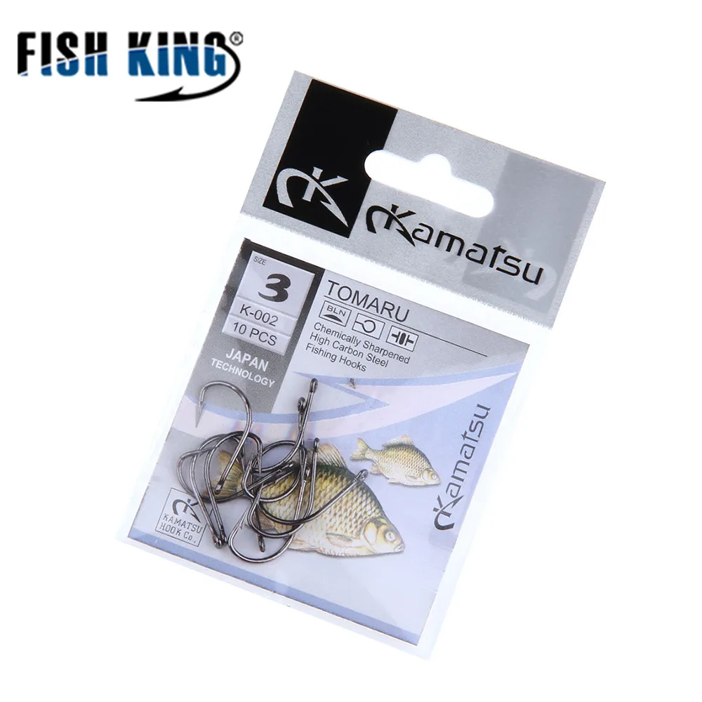 FISH KING 50 шт./лот Size3 Size12 крючок с бородкой из высокоуглеродистой стали рыболовный