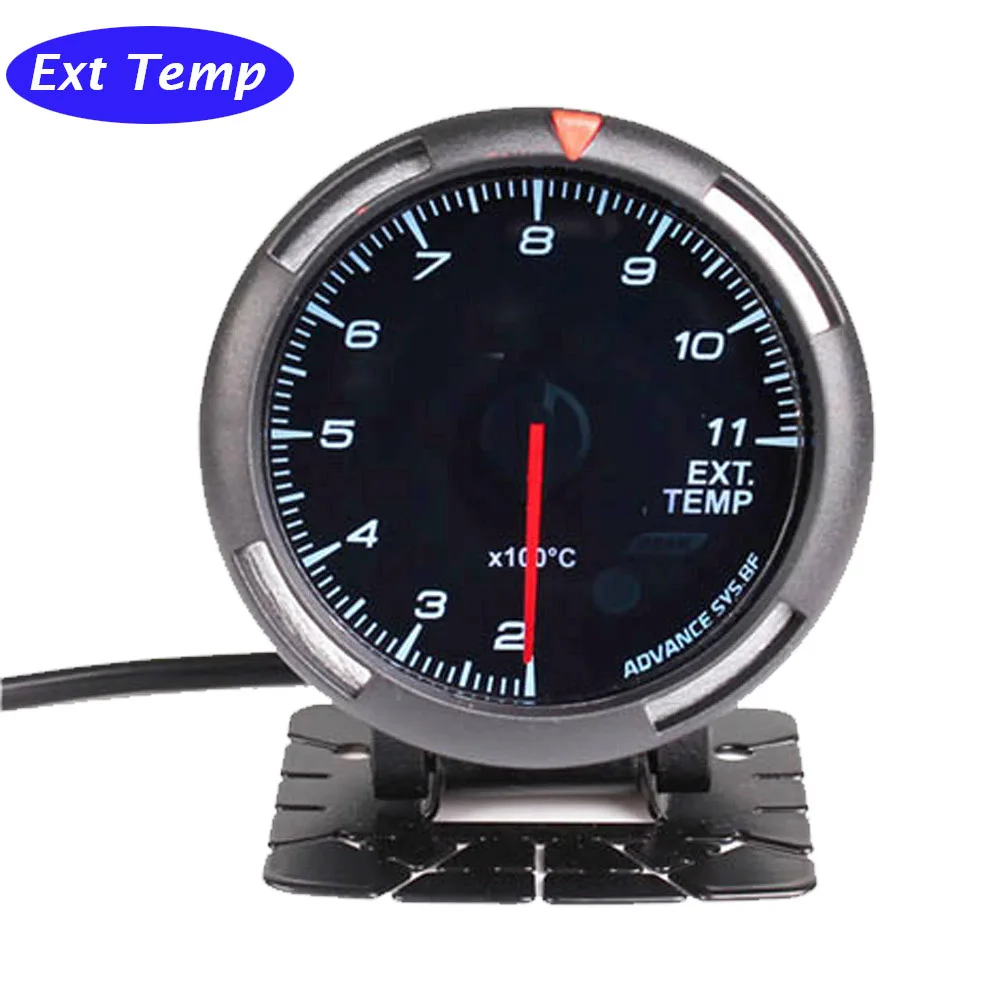 EXT Temp Df Advance 80 мм шаговый Тахометр двигателя Датчик температуры воды Авто масло давление Turbo 7 цветов светодиодный с электронным датчиком - Цвет: EXT Temp