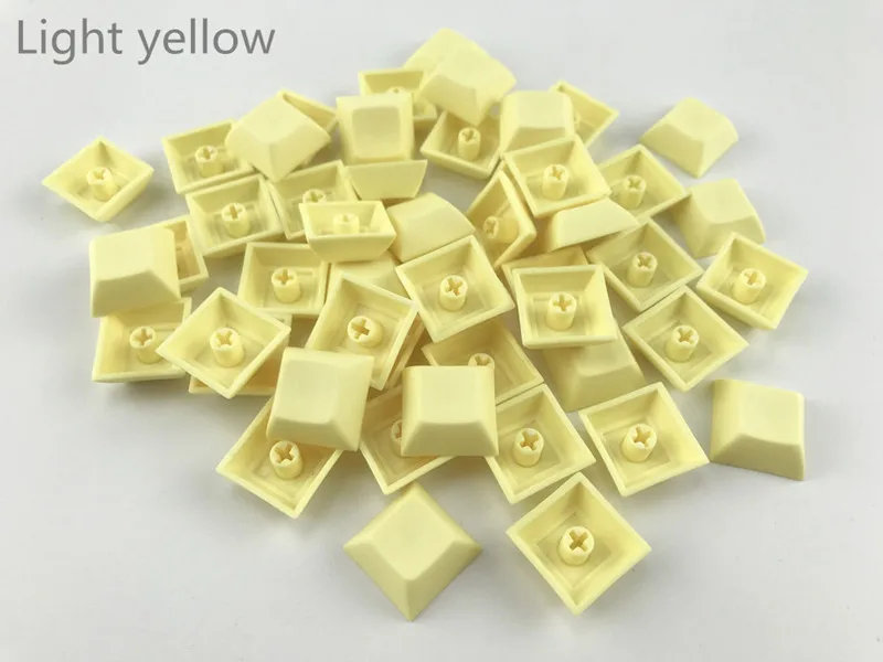 Прохладный Джаз pbt keycap dsa 1u смешанный цвет зеленый желтый синий белый прозрачный колпачки для игр механическая клавиатура - Цвет: light yellow