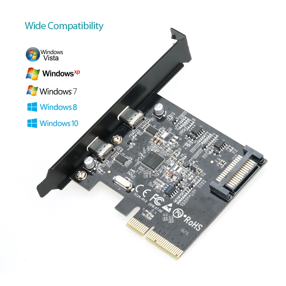Суперскоростная карта dodocool USB 3 1 PCI Express с двумя реверсивными портами Type C 15