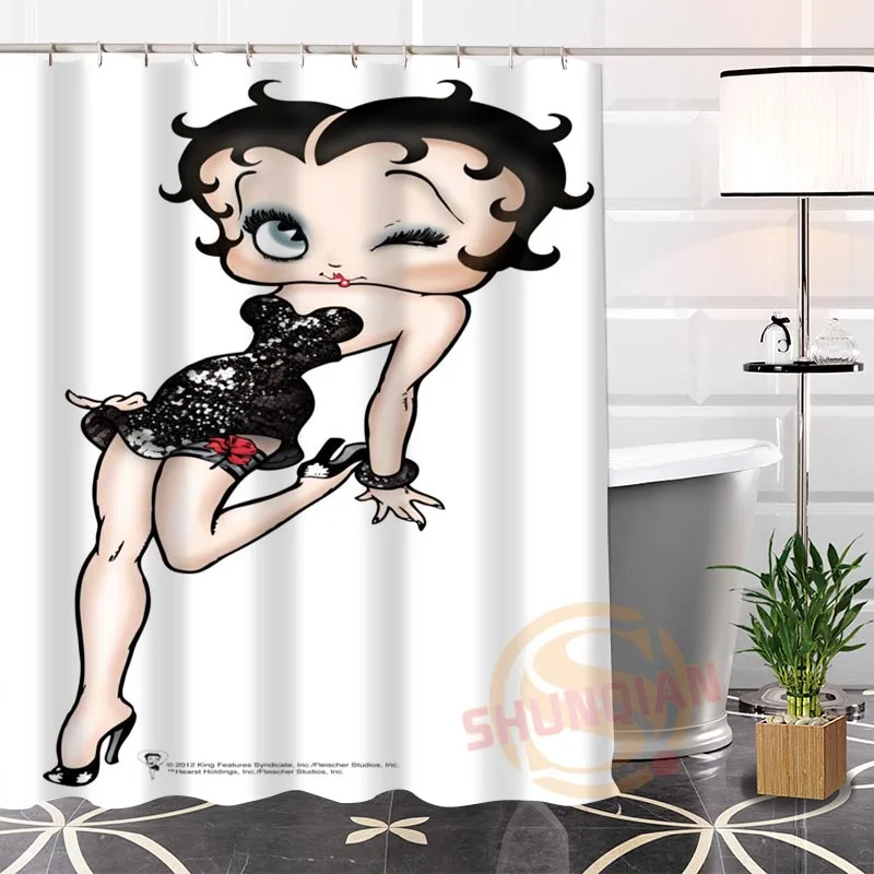 ShunQian Betty Boop Современная тканевая для душа занавес лучший хороший экологичный на заказ ванная комната водонепроницаемый занавес для ванной s с крюком