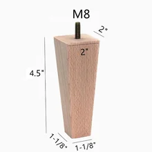 4 шт. 12 см коническая цельная буковая древесина Замена дивана Loveseat журнальный столик шкаф деревянная мебель ножки мебель деревянные ножки