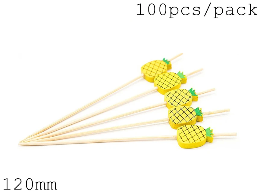 Вечерние принадлежности для свадебного бара, одноразовая посуда, 120 мм Коктейльные зеленые кактусы бамбуковые палочки для фруктов, 100/упаковка - Цвет: 120mm