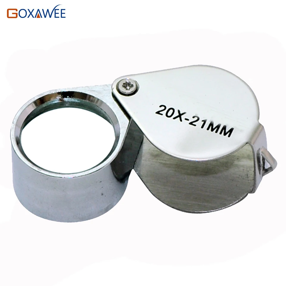 

Mini Optical Lenses Pocketable Magnifier Loupe Lamp 20x Magnification Lupa All-Metal Jewelry Appraisal Magnifying Glass