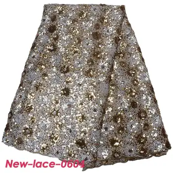 

2019 New Arrival African Double Organza Lace Fabric With stones Fashion French Sequins Lace Fabric Online! R004