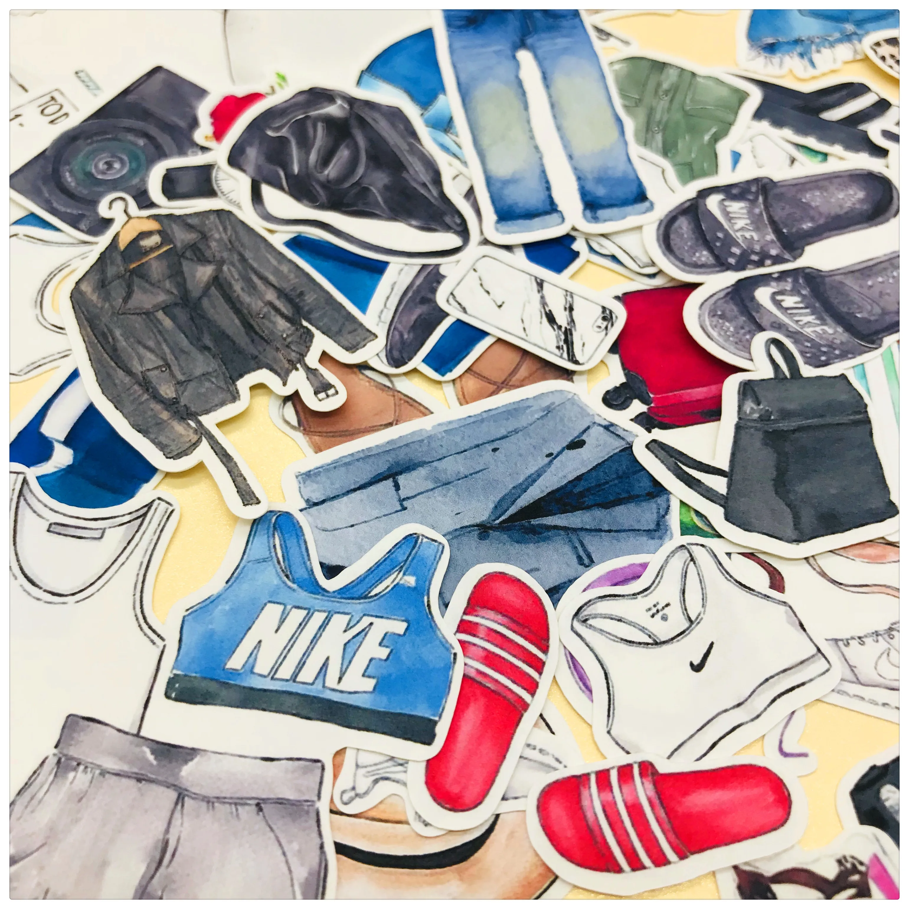 

45pcs clothing shirt pants Shoes and glasses decoration stationery sticker diy diary scrapbooking label sticker stationery
