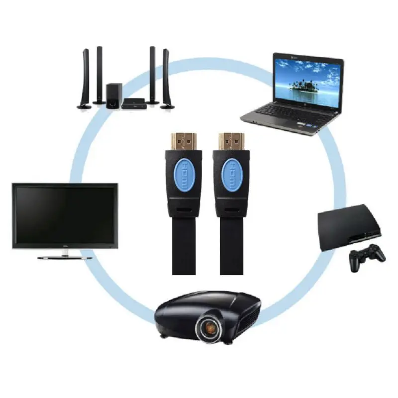 

Profesional 1080p 1440p 2x1080p 2160p HDMI Version 2.0 30AWG HD 18Gbps 3D Audio Return Ethernet HDMI FLAT Cable Support 2K 4K 3D