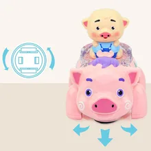 Детская игрушка электрическая ходячая Копилка Музыка Свет мультфильм игрушки "Свинка" для детей YH-17