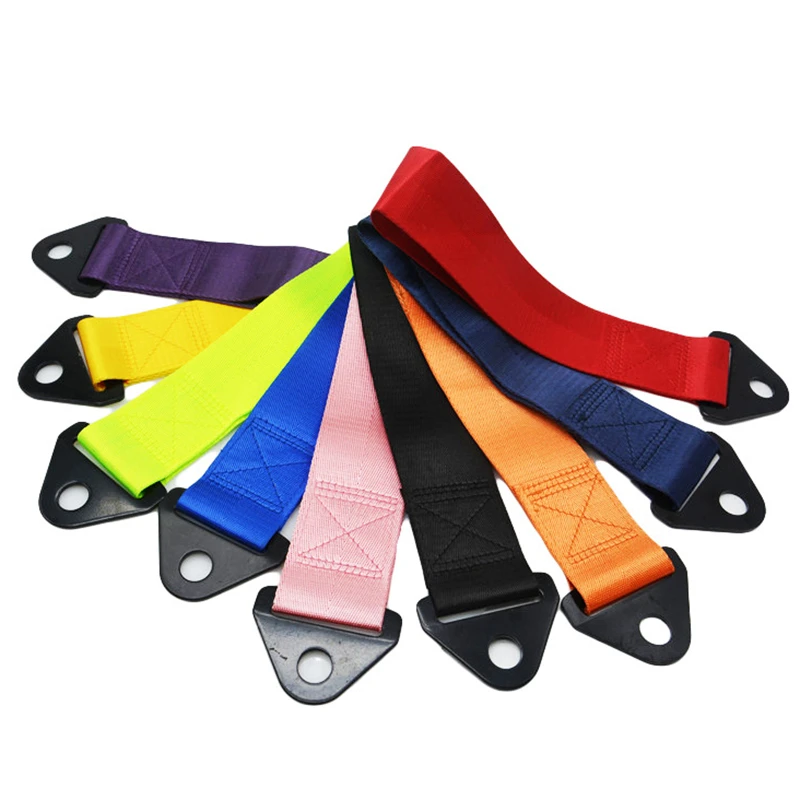 

1pc Racing Towing keychain Nylon tensioning Towing Rope Hook tie down belt 9 Colour High Strength Universal Car Styling 25cmx5cm