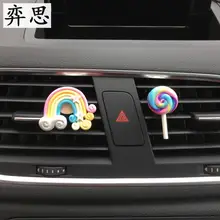 Ladies car perfume Exquisite plastic rainbow and lollipop combination Automobile styling Perfume Air Freshener auto Ornaments