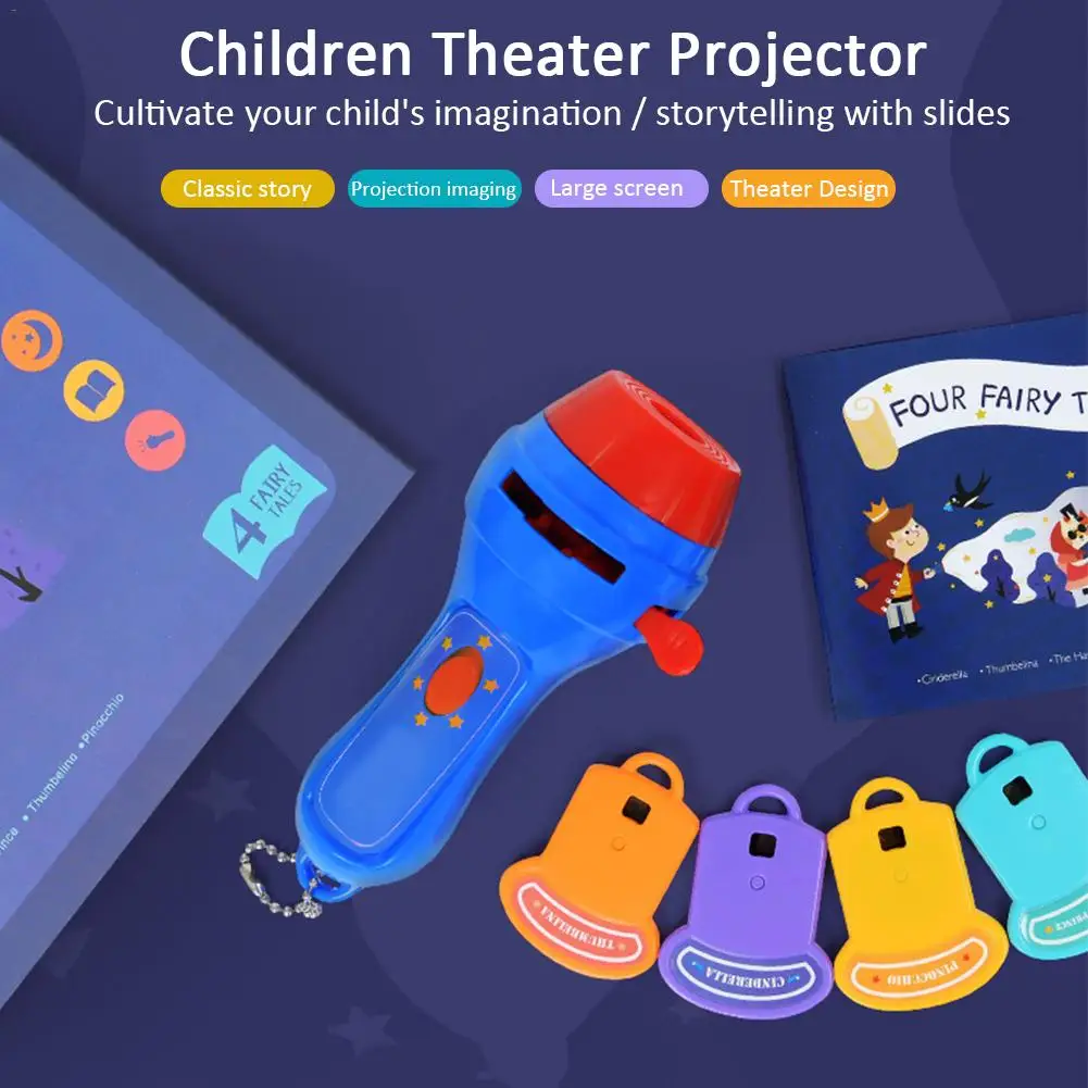 Kids Projector Torch Educational Light-up Toys for Children Develop Play Sleeping Stories Perform Set Child Gift